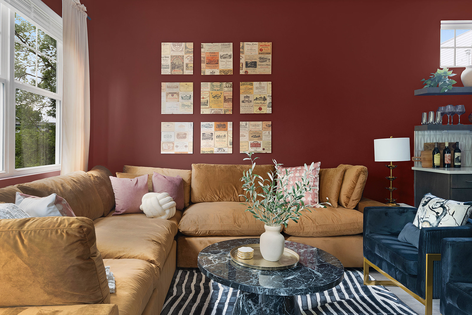 Interior living room shot of Bourbon + Bubbles